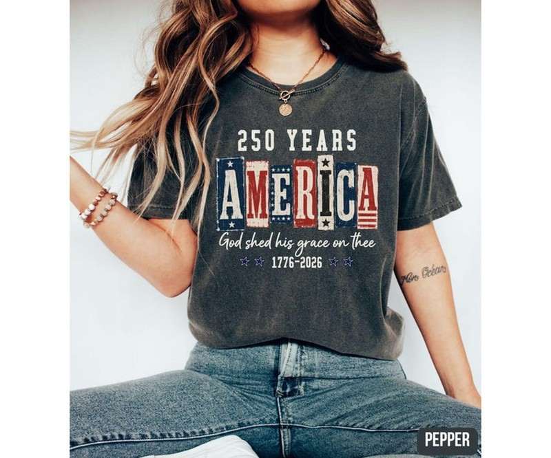 Christian American Flag Tee, 250 Years Anniversary USA Shirt, 1776 Patriotic Tee