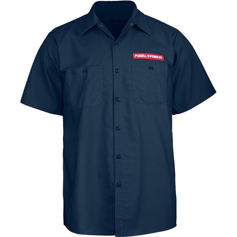 Powell Peralta Skateboards Work Shirt Winged Ripper Navy