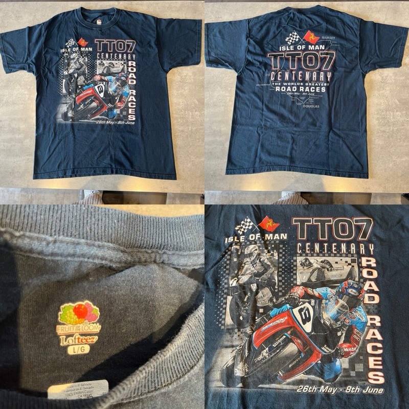 Isle Of Man Rally 2007 Centenary T-Shirt size Large. Black