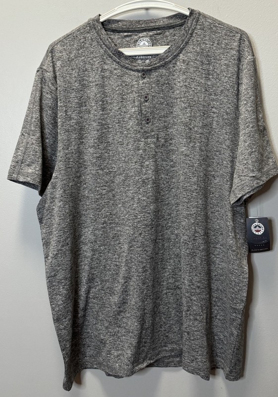 Flag & Anthem Madeflex Performance Henley T Shirt Size XL Heather Gray