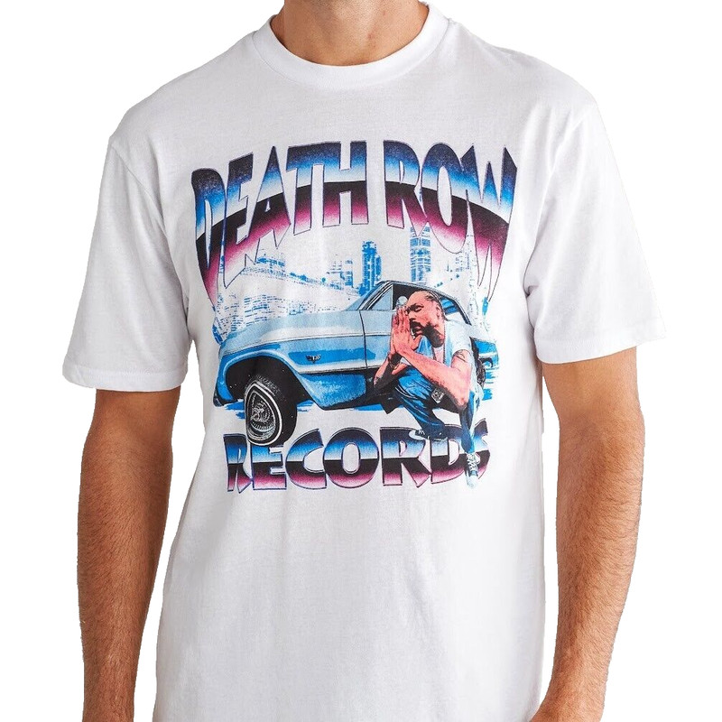 Death Row Records L Men's T Shirt White Blue Pink 90s Lowriders Snoop Dogg New gallery