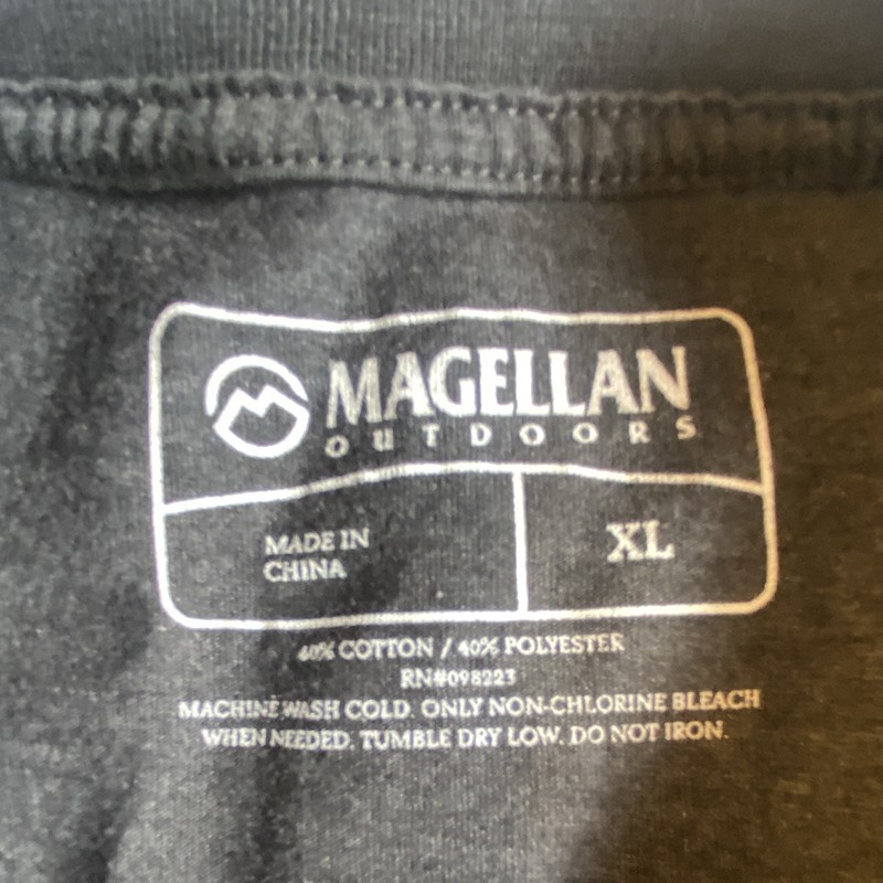 Magellan Outdoors Men's Black Graphic Print Crew Neck Short Sleeve T-Shirt XL gallery