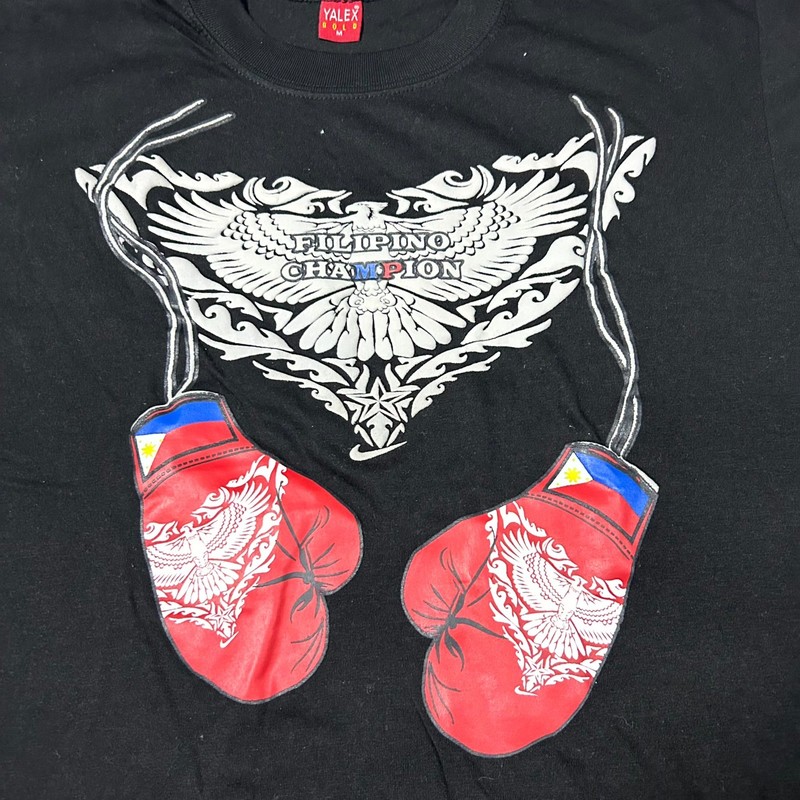 VTG 90s Yalex Gold Filipino Champion Boxing Gloves T-Shirt Men's M Black Retro gallery