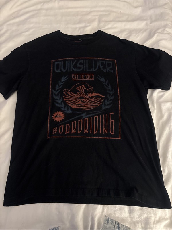 Men’s Quiksilver Boardriding Since 1969 Graphic Regular Fit T-Shirt Black Size L