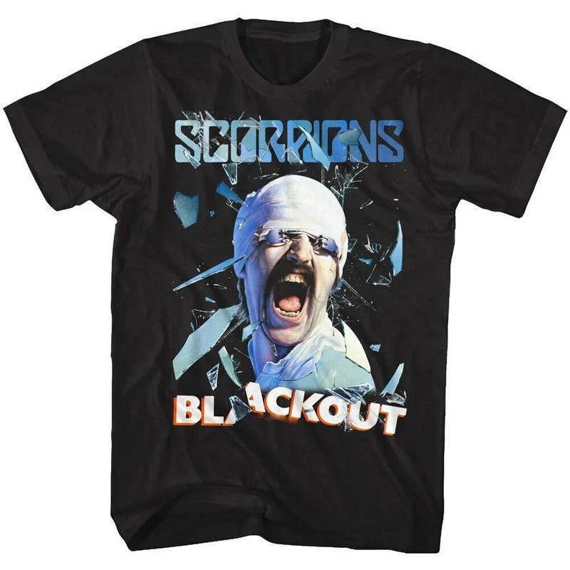 Scorpions Blackout Album Cover Black T-Shirt S-5XL BS1358