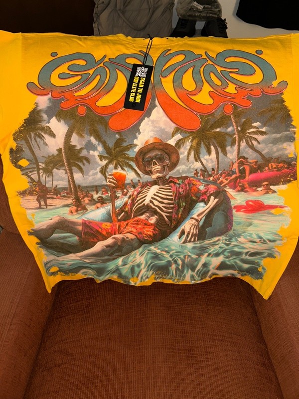 Godspeed Pool Party Tee (Skeleton Beach) Yellow/Multi-Color Size XL