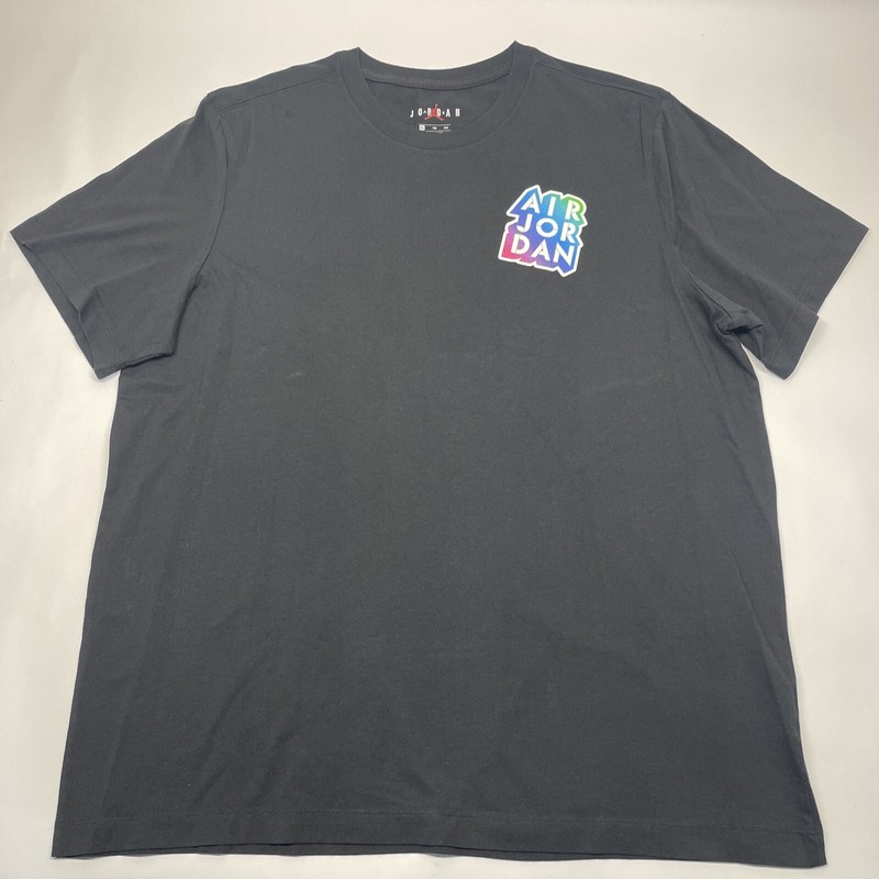 Air Jordan Nike Men’s Sportwear Muti-Logo Cotton Crew Neck T-Shirt Black Size XL