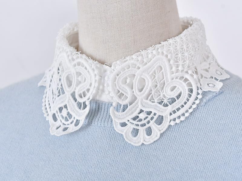BEoneBEwin Fake Collar Detachable Dickey Collar, White Lace Collars Half Shir... gallery
