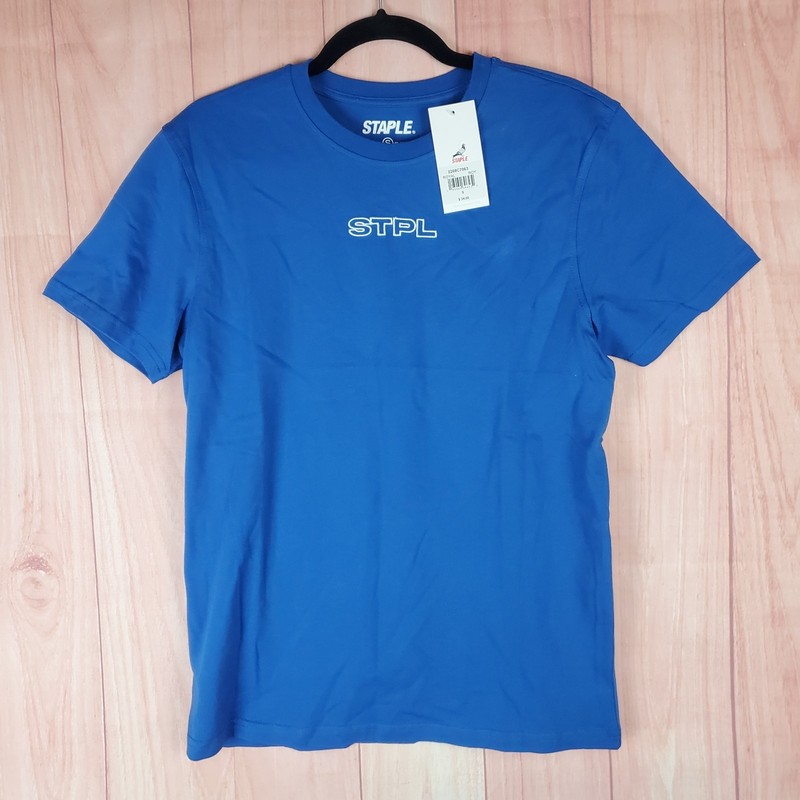 Staple T Shirt Mens Small Royal Spellout Embroidered Logo Streetwear