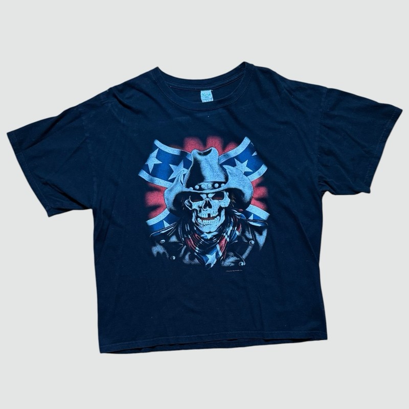 vintage 90s Outlaw Cowboy Skull tee – XL Thunder Sportswear rebel Western