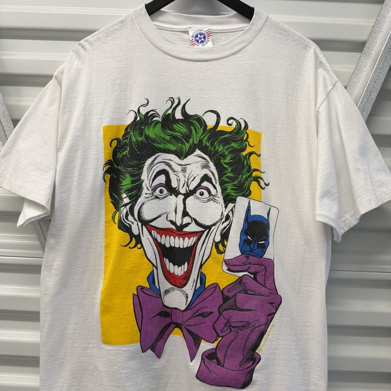 Vintage The Joker Batman Movie T Shirt XL White 80s 90s Dc Comics Promo Movie
