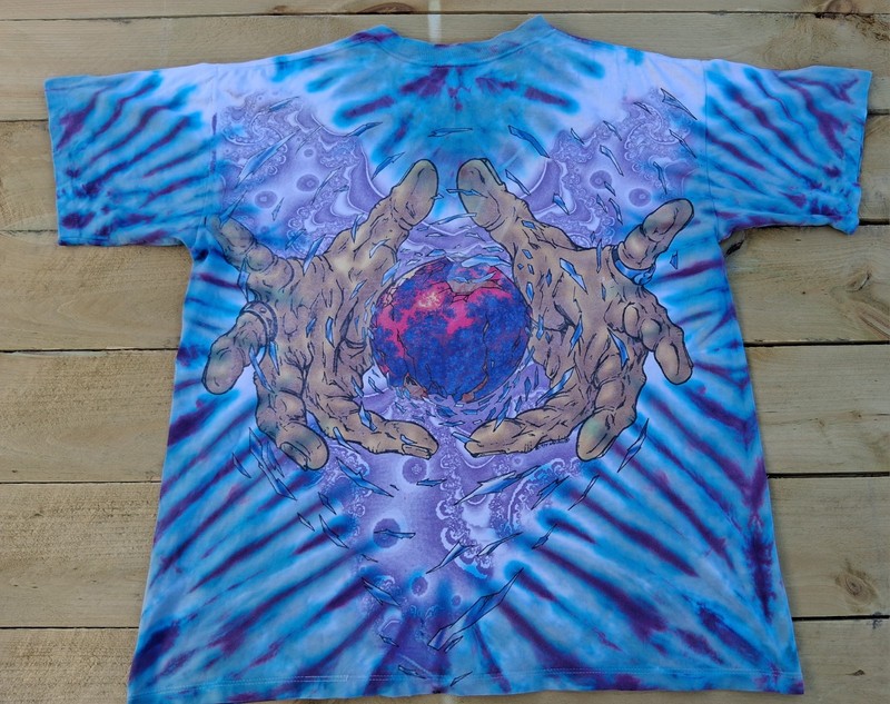 Vintage Tie Dye Ryan Dunlavey Wizard Shirt Size XL Wild Oats Tag gallery