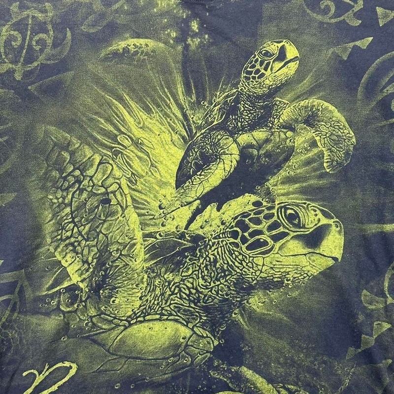 Y2K AOP Sea Turtles Graphic t-shirt with full front and back design gallery