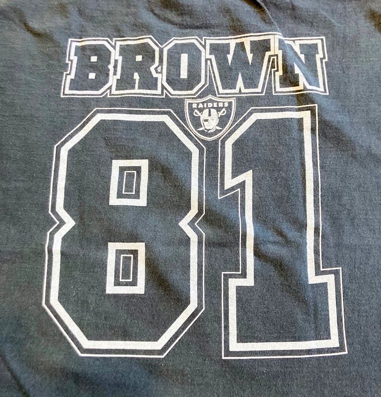 Vtg TIM BROWN Jersey 81 Oakland Raiders NFL Team Decades T-Shirt Tee Shirt 2XL