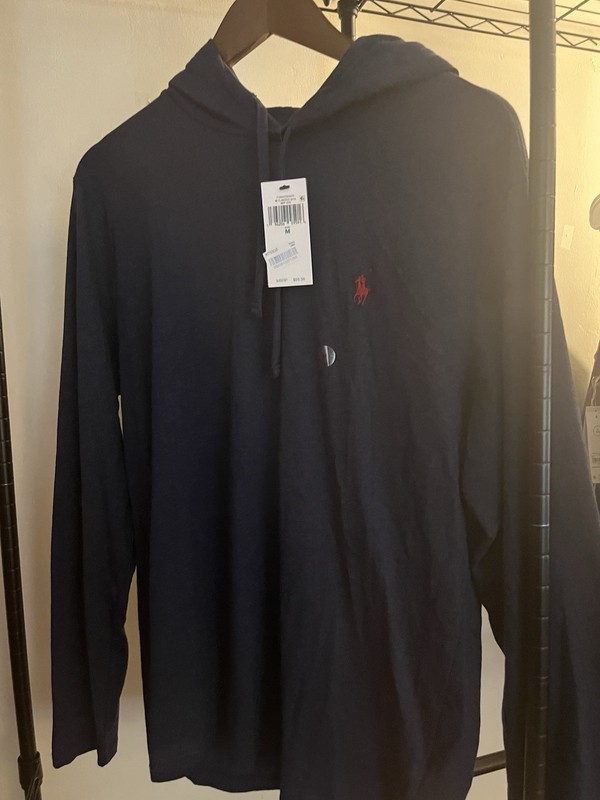 Polo Ralph Lauren Men’s Medium Alpine Blue Jersey Hooded T-Shirt new With Tags