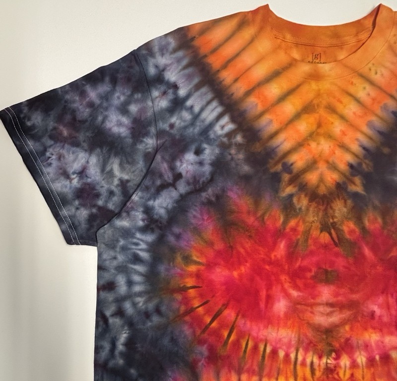 Handmade Ice Tie Dye Adult T-Shirt Size XL Multicolor George Long Length Tee NEW gallery