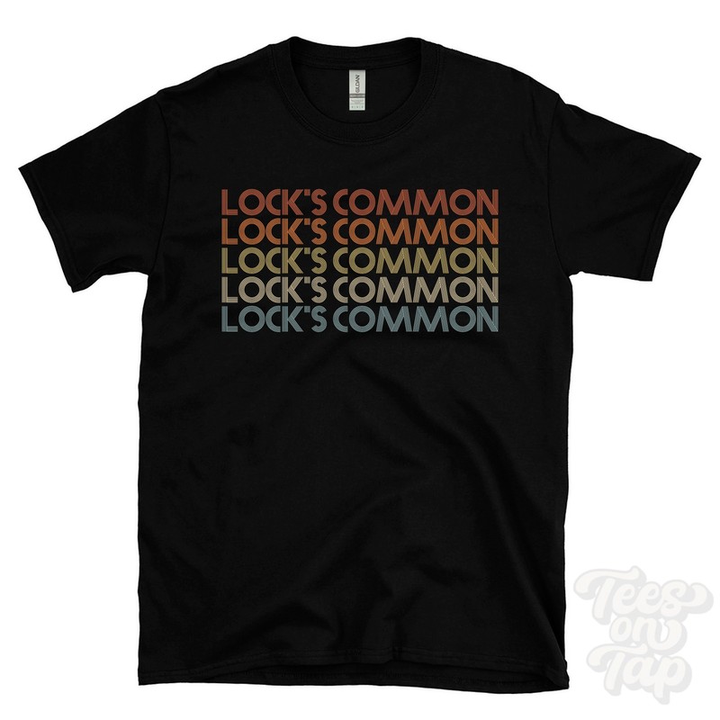 LOCK’S COMMON REPEATED RETRO STYLE T-SHIRT mens & womens uk place name gift