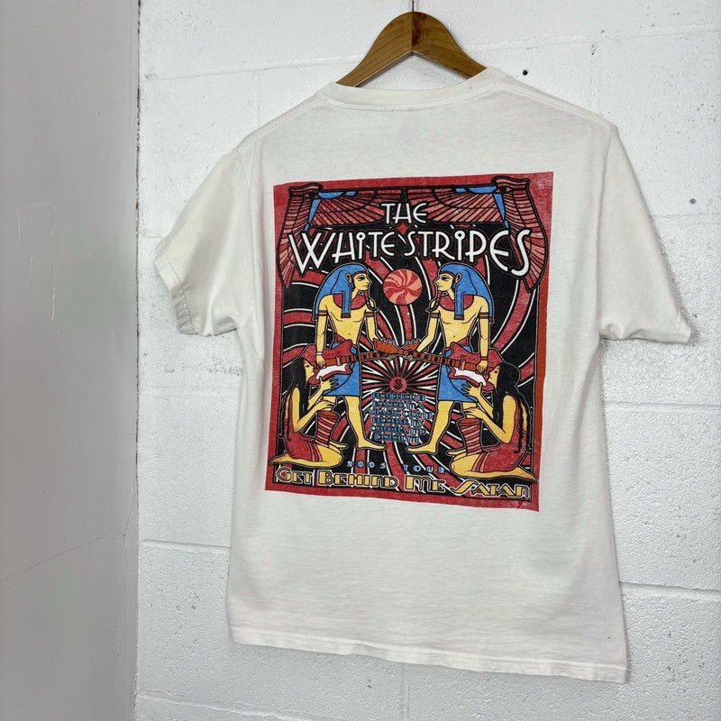 Vintage 05’ The White Stripes Get Behind Me Satan Tour T-Shirt Tee Size Medium gallery