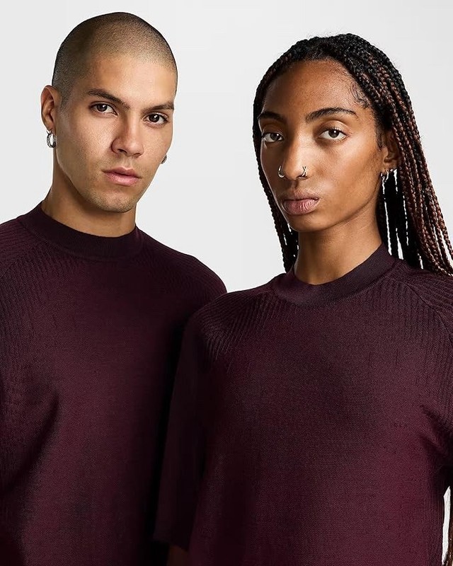 Sz XL- Nike ESC Every Stitch Considered Wool Short-Sleeve Knit Tee, Smokey Mauve gallery