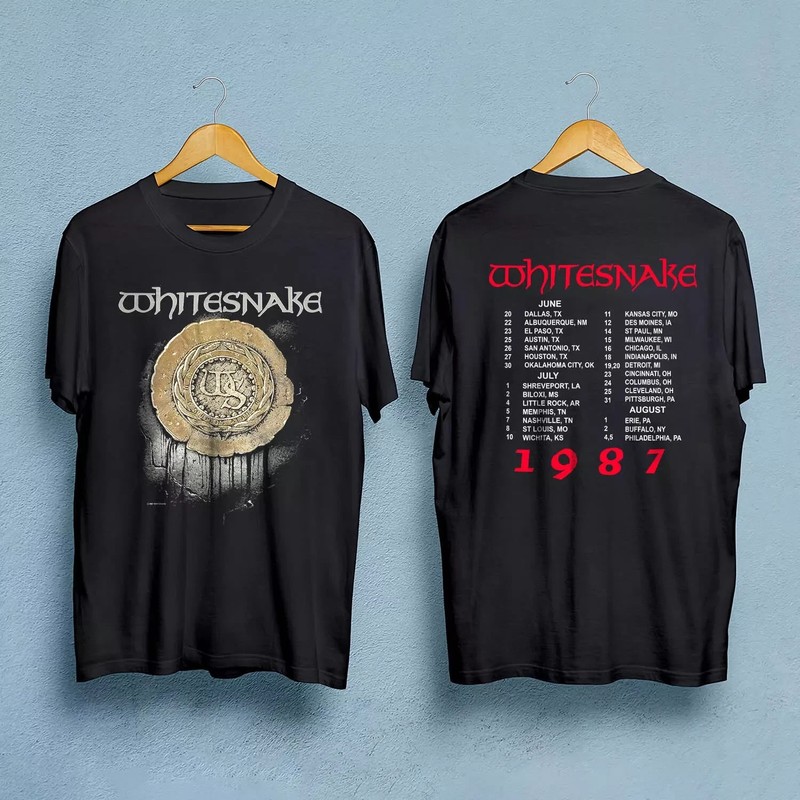 Vintage 80s WHITESNAKE self titled 1987 tour concert t-shirt