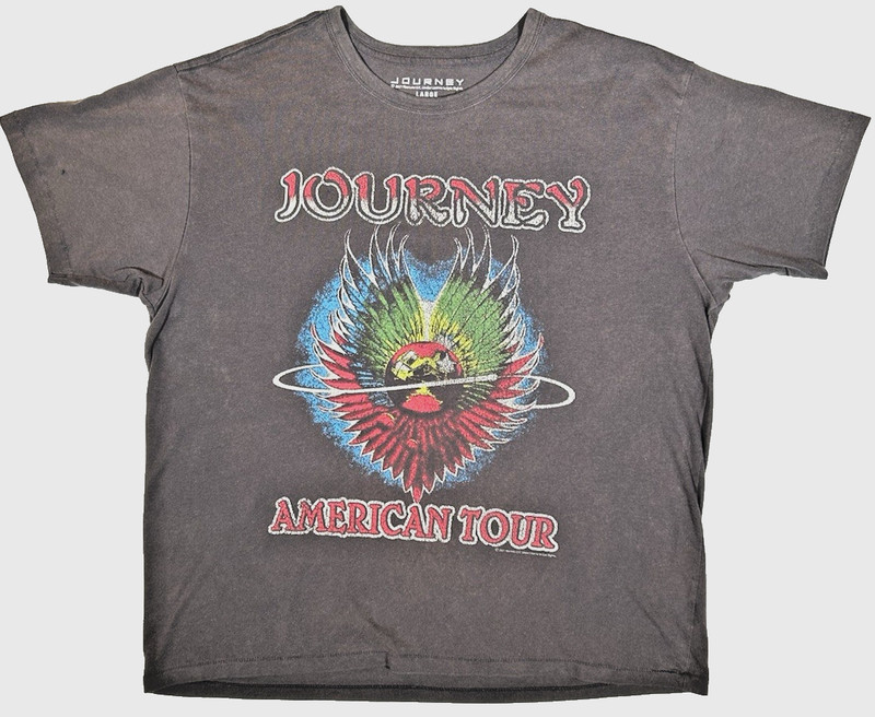 Journey American Tour 2021 Gray T-Shirt Size Large Pre-Owned