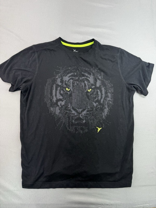 Old Navy Active Tiger Face Mens T Shirt Size Small Black Graphic Print