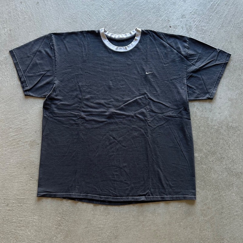 Vintage 90s Nike Shirt Size XXL Faded Black Gray Two Tone Embroidered Swoosh