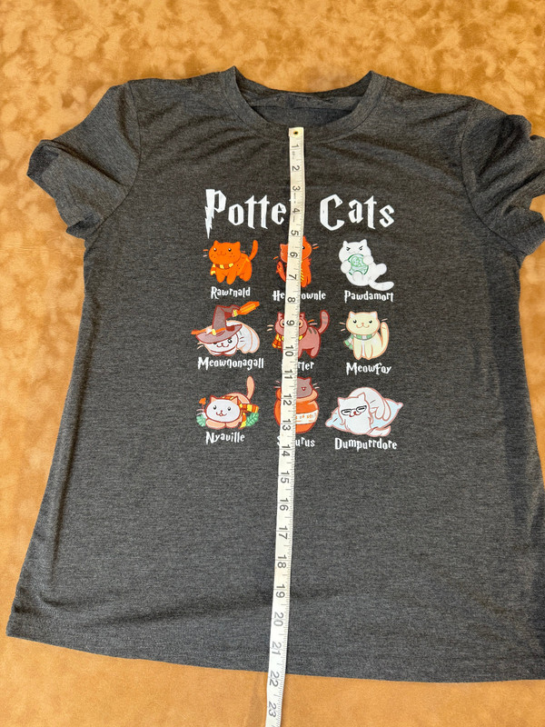 POTTER CATS Medium Gray T-shirt -Great Kitten Gift Idea -Double Stitched Quality gallery
