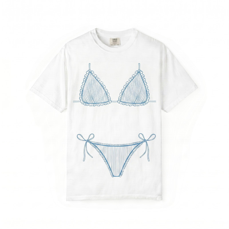 Bikini Cover Up Tee Funny Beach Shirt Oversized Summer Vacation Graphic T Shirt