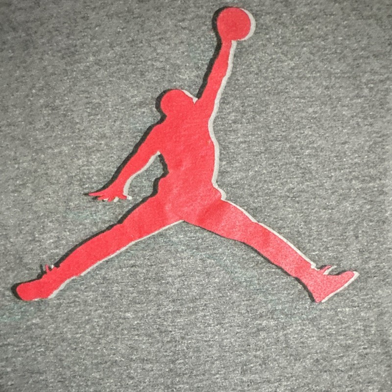 Jordan Kids Gray Jumpman Graphic Logo T-Shirt Crew Neck Short Sleeve Cotton M gallery