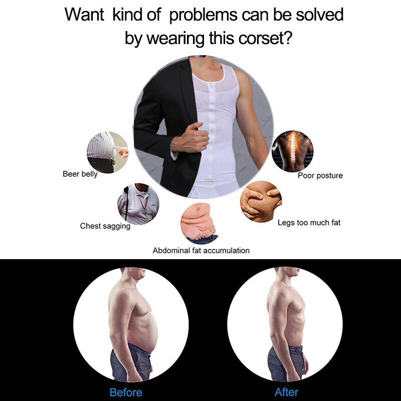 Men Compression Vest Post-Surgical Gynecomastia Shirt Body Shaper Tummy Control gallery