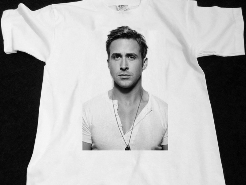 Ryan Gosling celebrity T-shirt White Shirt Black & white print