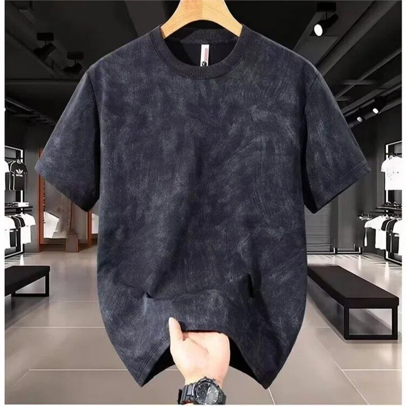 Men’s Loose Fit Short Sleeve T-Shirt Breathable Ice Silk Summer Casual Tee