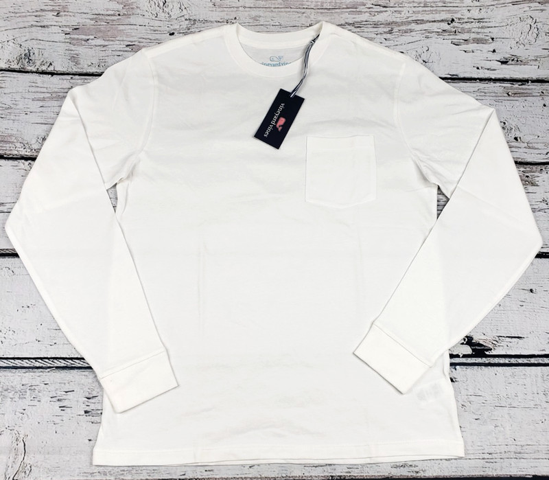 Vineyard Vines Men’s Long Sleeve Pocket T-Shirt White Size Medium (M) – NEW