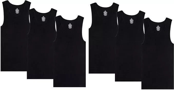 6-12 Pack Mens Tank Top 100% Cotton A-Shirt Wife Beater Undershirts Size S-2XL gallery