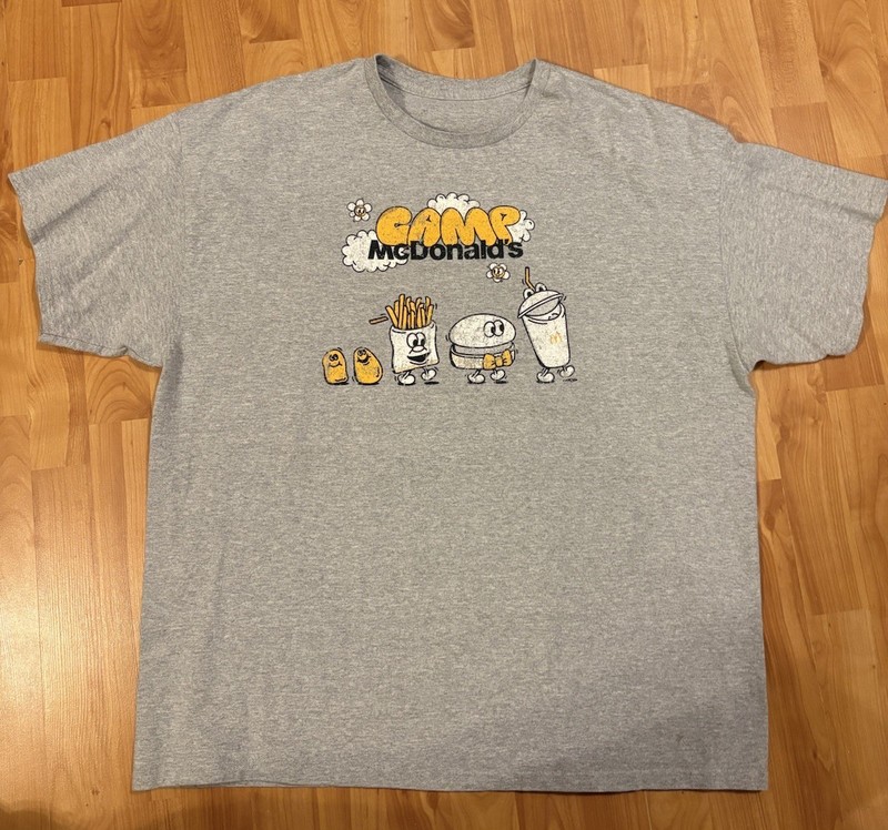 🔥McDonald’s Crew-Gray “Camp McDonald’s” Collectible Men’s T-Shirt 2XL, NWOT