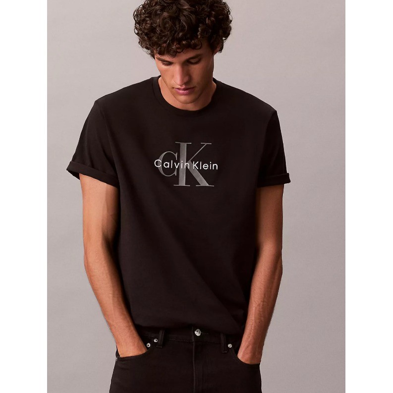 Calvin Klein Jeans Mens T-Shirt- Size Medium- SS Black Hero Monologo- NWT gallery