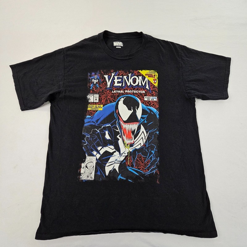 Venom Lethal Protector Marvel Black Short Sleeve T-Shirt Men’s L