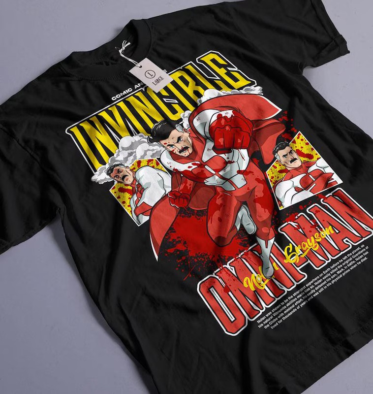 Comic Invincible Clash Of Super Heroes Half Omni Man Anime Unisex T-Shirt gallery