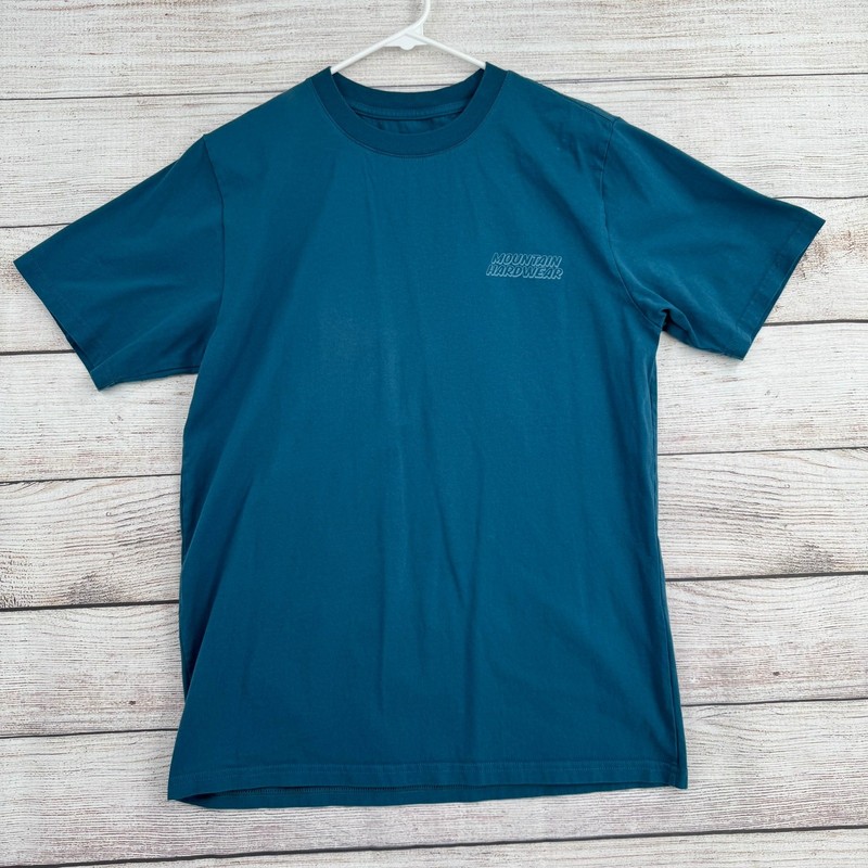 Mountain Hardwear Graphic T-Shirt Mens Medium Teal Blue Moon Phases Lunar