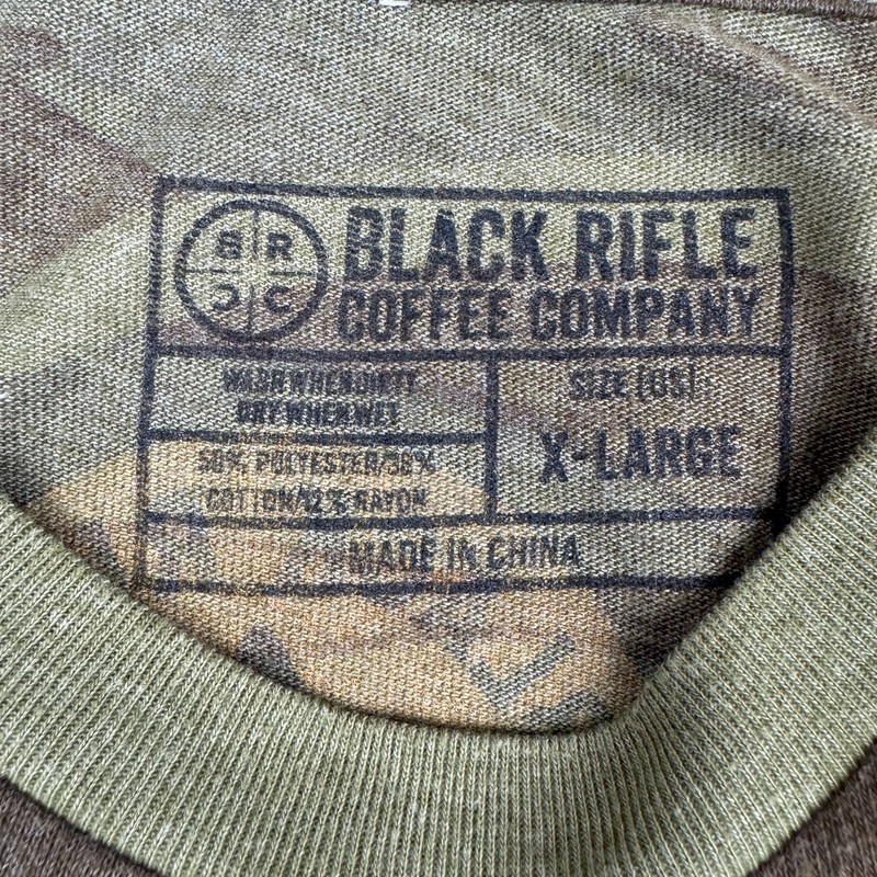 Black Rifle Coffee Company Mens XL Miltary Green Camo Logo Graphic T-Shirt gallery