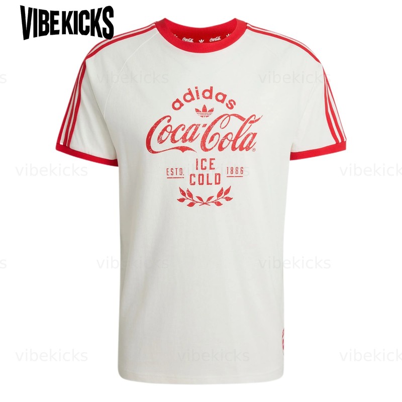 Adidas Originals X Coca Cola T Shirts Men’s White Crew Neck Moderate KY2114 New