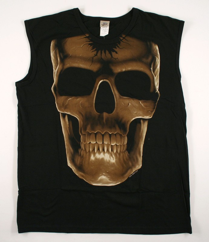 DARK SKULL-SLEEVELESS-MUSCLE T-SHIRT XL, 2XL,3XL,4XL,5XL Gothic,W/ VINTAGE TAGS
