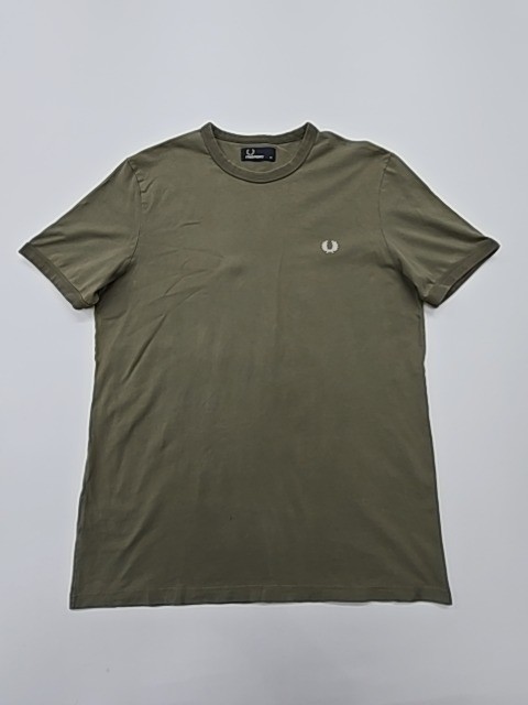 Fred Perry Mens T Shirt Olive Green Logo Size M Regular NWT?