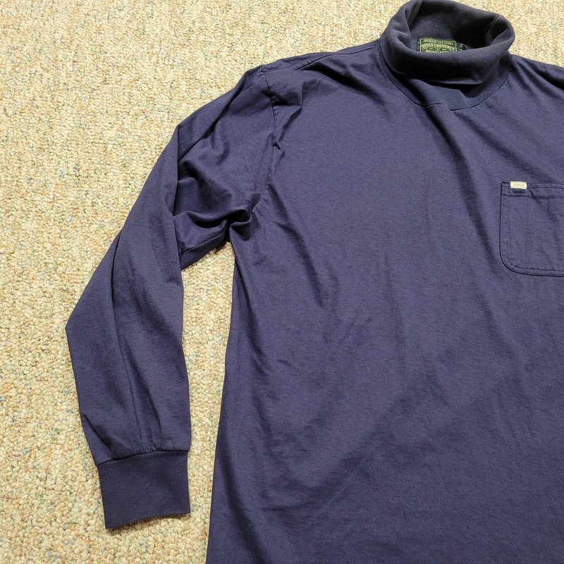 Polo Country Ralph Lauren Shirt Mens Medium Blue Turtleneck Pullover Long Sleeve gallery