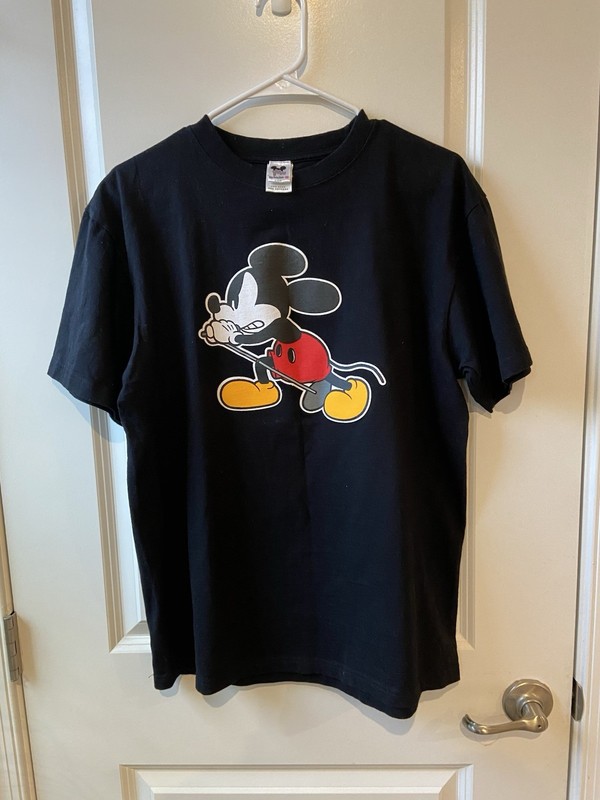 New Disney Number Nine Sz 4 – Med – Vedder Mickey Black TShirt, Tokyo Colab 2000