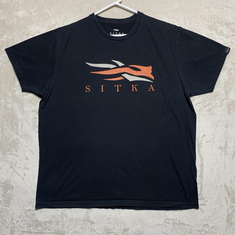 SITKA Gear T-shirt Mens XL Men’s Optifade Icon Black Short Sleeve Pima Cotton *