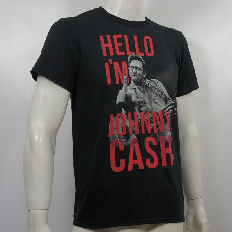 Authentic JOHNNY CASH Hello I'm Johnny Cash Finger Bird T-Shirt S M L XL 2XL NEW gallery