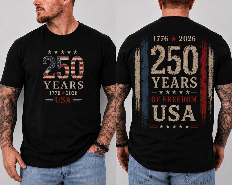250 Years of Freedom USA Patriotic T-Shirt 1776 2026 American Heritage Tee S-5XL gallery