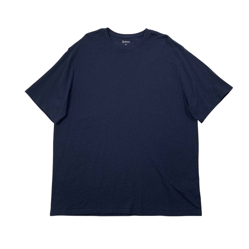 Quince T Shirt Mens 2XL Navy Organic Cotton Slub Crew Neck Short Sleeve Casual